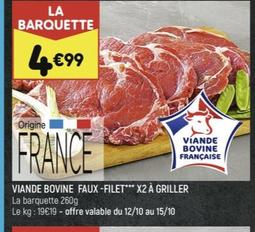 Viande Bovine Faux Filet x2 a Griller