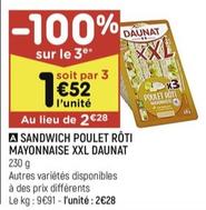 Sandwich Poulet Roti Mayonnaise XXL