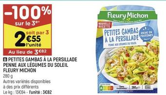 Petites Gambas À La Persillade Penne Aux Légumes Du Soleil