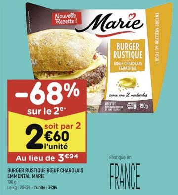 Burger Rustique Boeuf Charolais Emmental