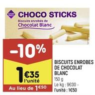 Biscuits enrobés de Chocolat Blanc