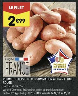 Pomme De Terre De Consommation À Chair Ferme Rouge