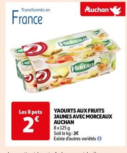 auchan - yaourts aux fruits jaunes avec morceaux