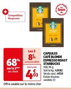 starbucks - capsules cafe blonde espresso roast