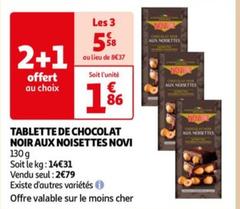 novi - tablette de chocolat noir aux noisettes