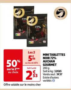 Auchan - Mini Tablettes Noir 72% Gourmet