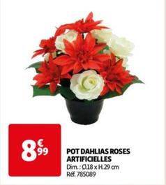 Pot Dahlias Roses Artificielles