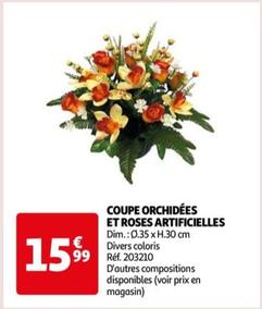 Coupe Orchidées Et Roses Artificielles