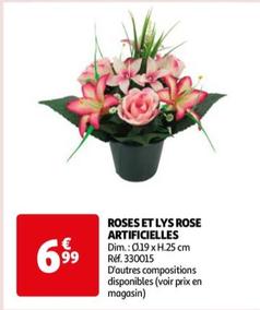 Roses Et Lys Rose Artificielles