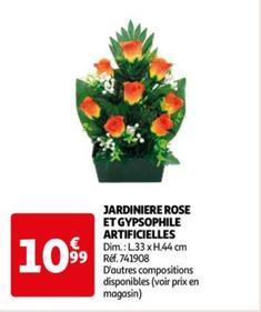 Jardiniere Rose Et Gypsophile Artificielles