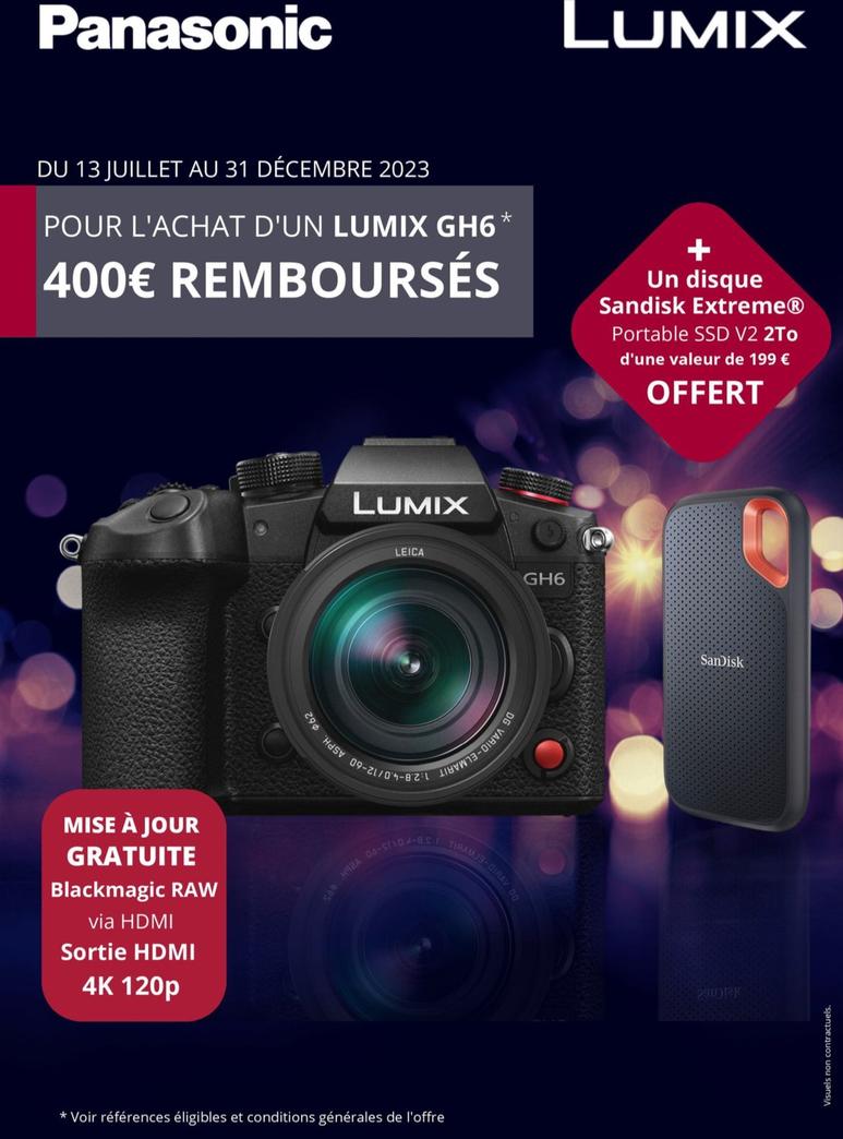 Lumix Gh6 offre sur MDA