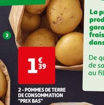 pommes de terre de consommation "prix bas"