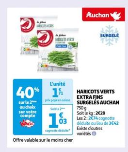 Auchan - HARICOTS VERTS EXTRA FINS SURGELES