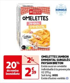 PAYSAN BRETON - OMELETTES JAMBON EMMENTAL SURGELÉS