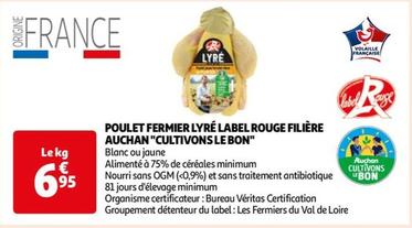 Auchan - Poulet Fermier Lyre Label Rouge Filiere "cultivons Le Bon