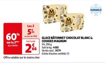 Algida - Glace Batonnet Chocolat Blanc & Cookies Magnum