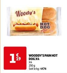 Wooddy's Pain Hot Dog x4