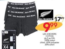 All Blacks - Les 4 Boxers Coton