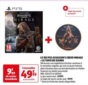 Le Jeu PS5 Assassin's Creed Mirage + Le Tapis De Souris