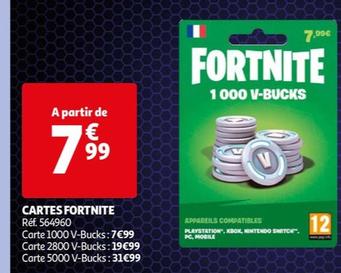 Promo CARTES FORTNITE A partir de 7.99€ Auchan