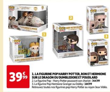 funko pop - la figurine harry potter, ron et hermione sur le dragon ou dumbledore et poudlard