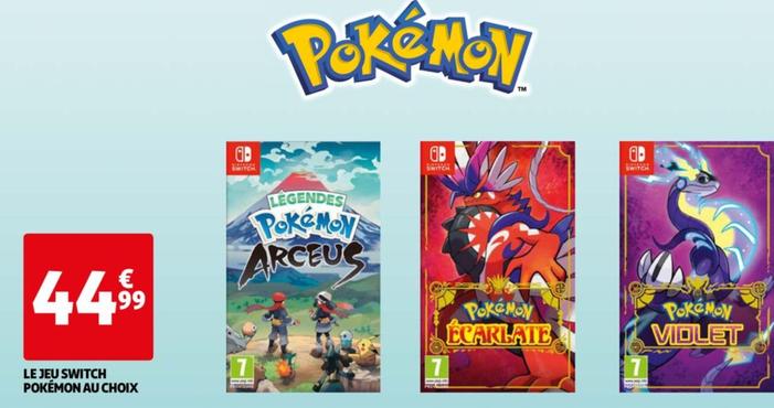 Nintendo Switch - Le Jeu Switch Pokémon Au Choix