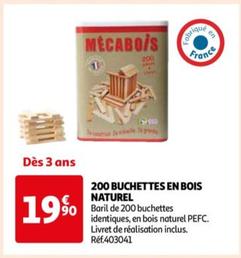 200 Buchettes En Bois Naturel