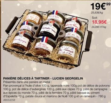 Panière Délices À Tartiner Lucien Georgelin offre à 18,95€ sur Costco