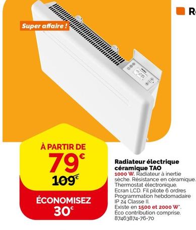 Radiateur Électrique Céramique 1000 W Tao