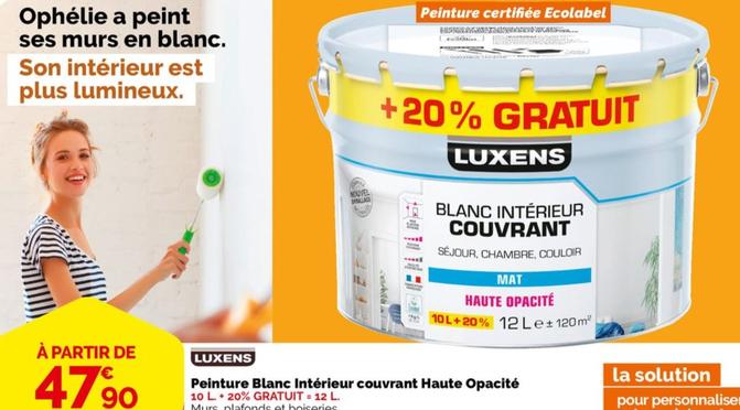 Peinture Blanc Intérieur Couvrant Haute Opacité