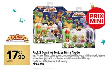 Pack 2 Figurines Tortues Ninja Akedo