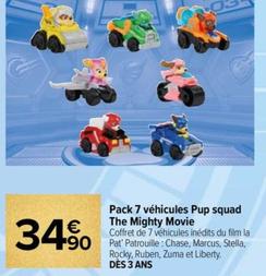 Paw Patrol - Pack 7 Vehicules Pup Squad The Mighty Movie