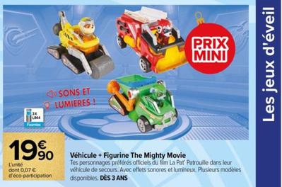 Paw Patrol - Vehicule + Figurine The Mighty Movie