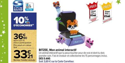 Promo Spin Master - Bitzee, Mon Animal Interactif Carrefour Market : 33,21€