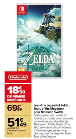 Nintendo - Jeu The Legend Of Zelda: Tears Of The Kingdom Pour Nintendo Switch