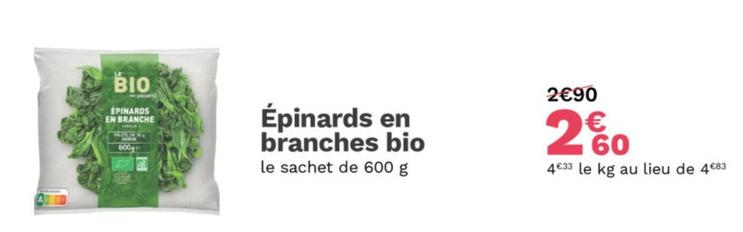 Epinards en branches, France surgelés Picard