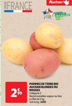 auchan - pommes de terre bio blondes ou rouges
