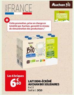 Auchan - Lait Demi-écrémé Bio Solidaires