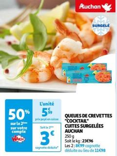 Auchan - Queues De Crevettes "cocktail" Cuites Surgelées