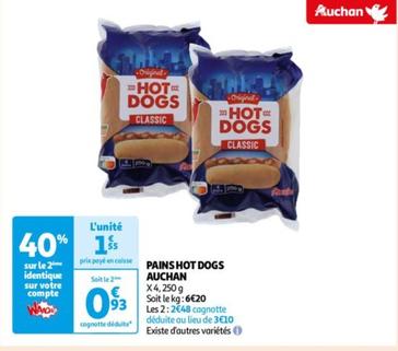 auchan - pains hot dogs