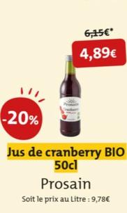 Prosain - Jus De Cranberry Bio