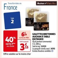 auchan - galettes bretonnes à table en france