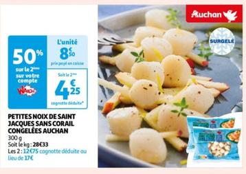 Auchan - Petites Noix De Saint Jacques Sans Corail Congelées