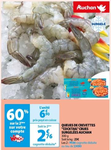 Auchan - Queues De Crevettes "cocktail" Crues Surgelées