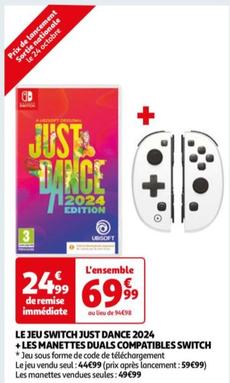 Nintendo - Le Jeu Switch Just Dance 2024 +les Manettes Duals Compatibles Switch