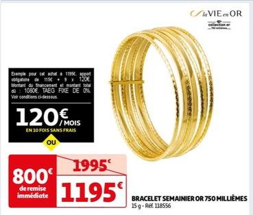 La Vie En Or - Bracelet Semainier Or 750 Millièmes