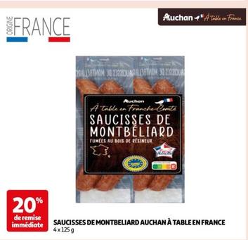 auchan - saucisses de montbeliard à table en france