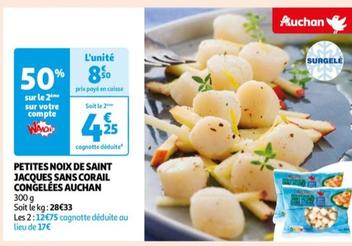 Auchan - Petites Noix De Saint Jacques Sans Corail Congelées