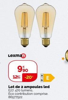 Lexma - Lot De 2 Ampoules Led offre à 9,9€ sur Weldom