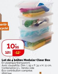 Lot De 4 Boites Modular Clear Box